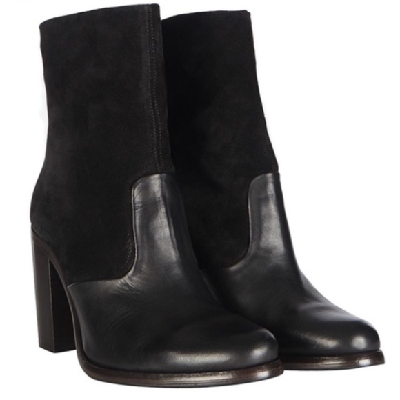 All Saints Shoes - All Saints Black Suede/Leather Heeled Boots